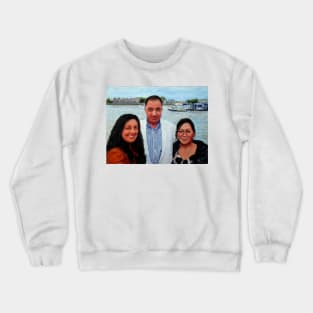 THE ARTIST WITH HIS TWO DAUGHTERS IN WAPPING LONDON Crewneck Sweatshirt